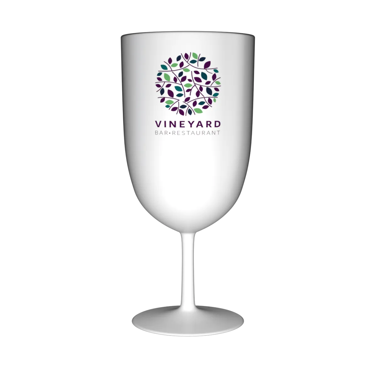 Verre à vin Events 18 cl en PP blanc - personnalisation en quadrichromie
