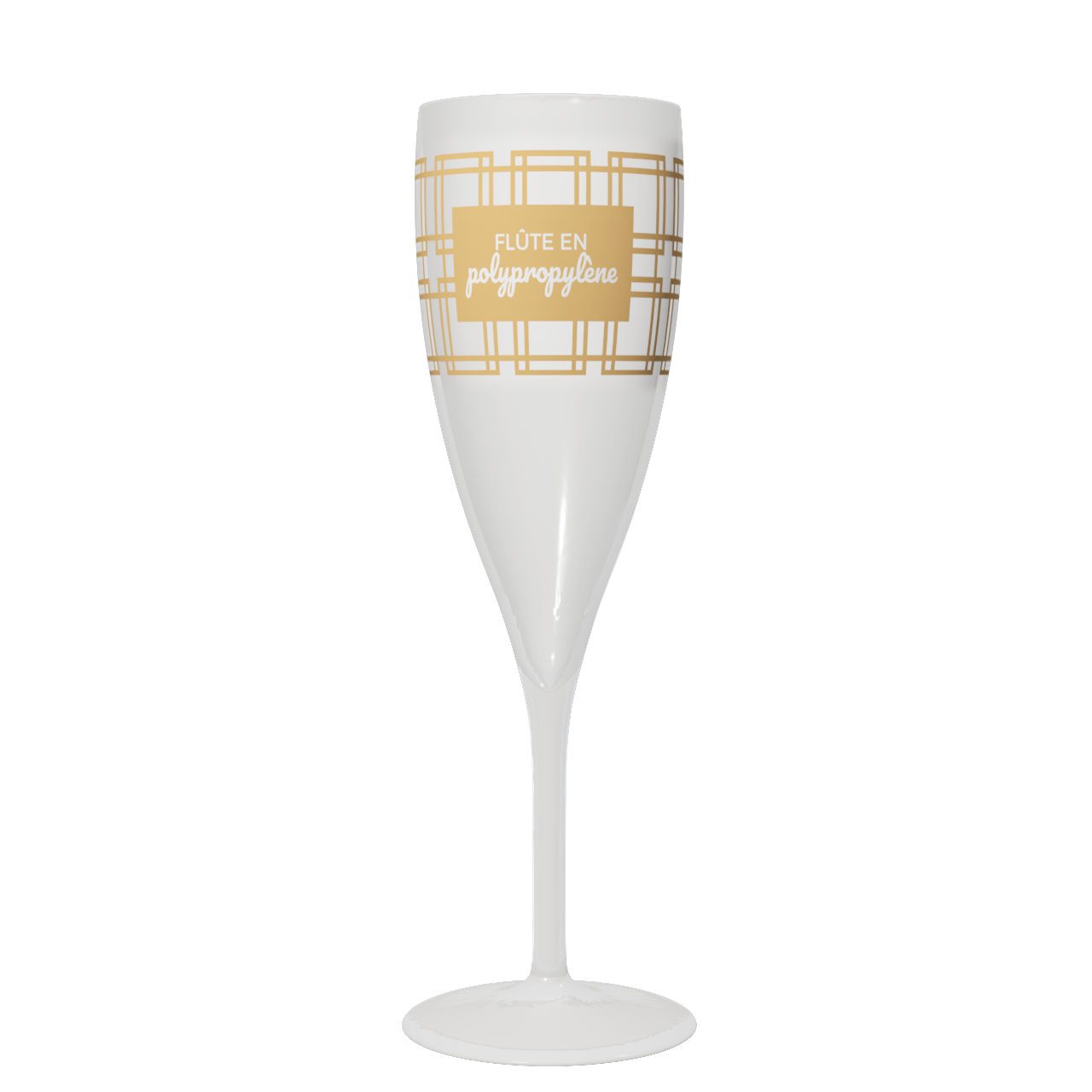 Flûte à champagne 16 cl en pp, personnalisation en quadrichromie