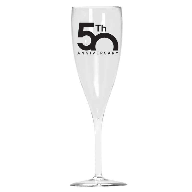 Flûte à champagne transparente personnalisée en  1 couleur, incassable fabriqué en tritan, contenance 16 cl