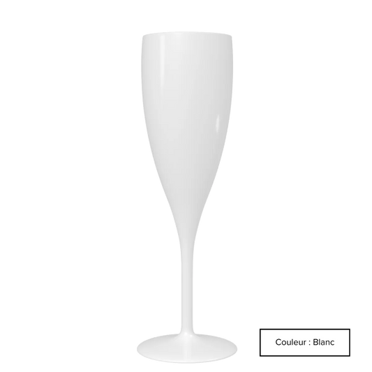 Flûte à champagne 16 cl blanche en PP, sans personnalisation