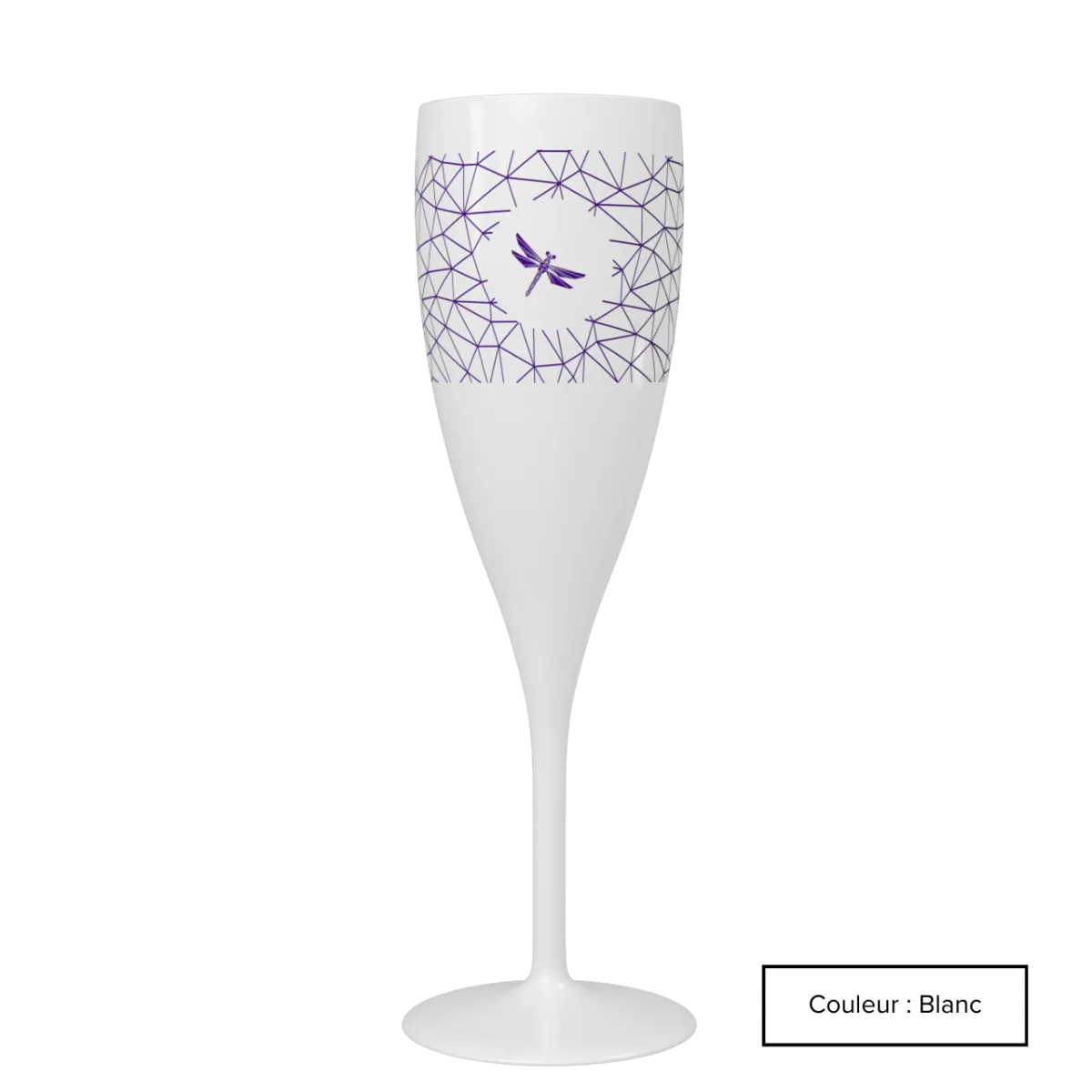 Flûte à champagne 16 cl en pp, personnalisation en sérigraphie 1 couleur