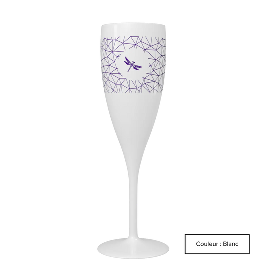 Flûte à champagne 16 cl en pp, personnalisation en sérigraphie 1 couleur
