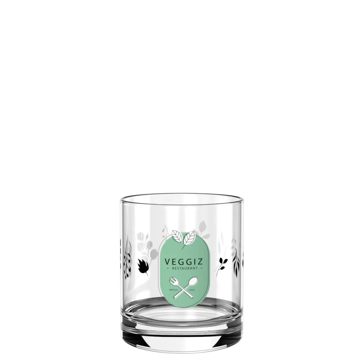 Verre à whisky personnalisé en quadrichromie digitale, contenance 30 cl